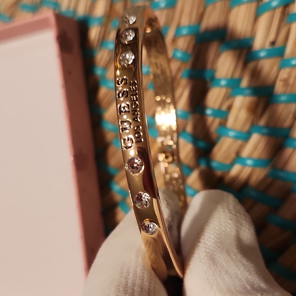 GUESS Gold Bracelet with Clear Stones Logo Accent - Picture 16 of 16